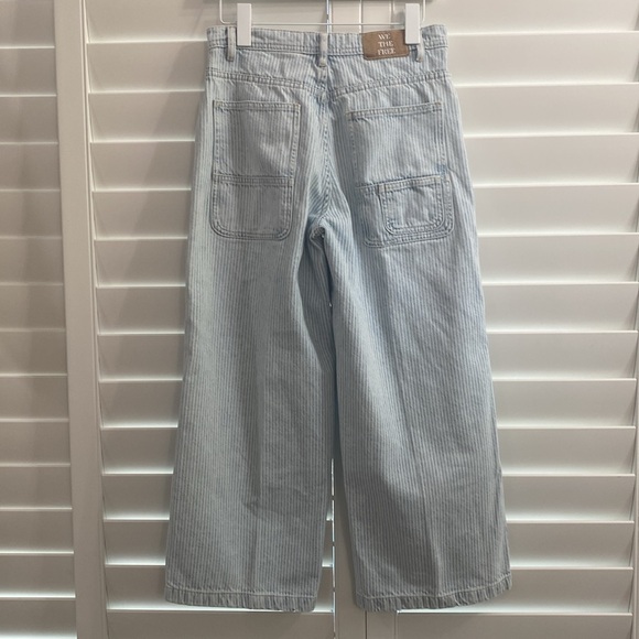 Free People we the free piper midrise cropped wide leg pants.Sz 26 jeans striped - Picture 4 of 14